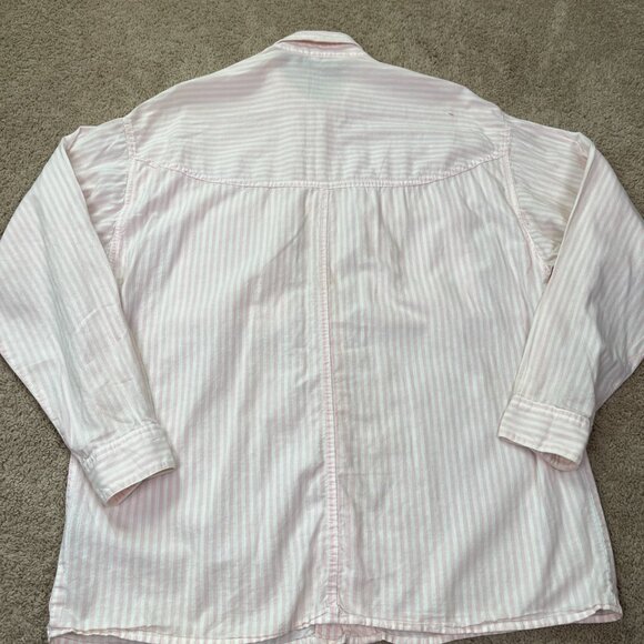 Vintage Guess Georges Marciano Button Up Shirt Womens Pink Striped Oversized 2 - Picture 11 of 11